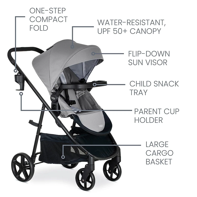 Système de voyage, Willow Brook de Britax, Onyx Glacier