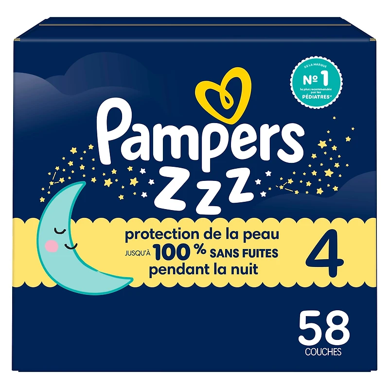 ZZZ Overnight Diapers, Size 4 (22-37 lbs), Nighttime Protection Disposable Baby Diaper