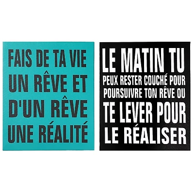 IH Casa Decor Canvas Wall Sign Reve Asstd - Set of 2