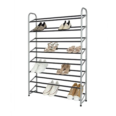 Mainstays Étagère à chaussures à 8 niveaux, 40 paires, idéales pour les baskets, les talons, les bottes, les chaussures, gris