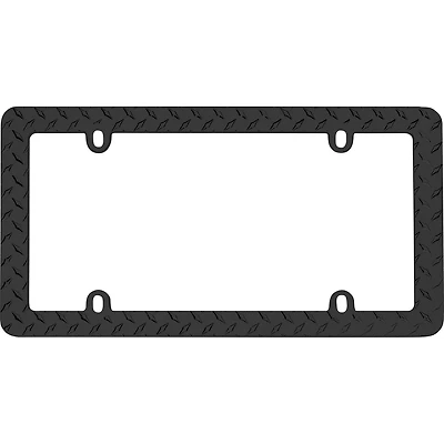 Cruiser Accessories Diamond Plate, Black License Plate Frame