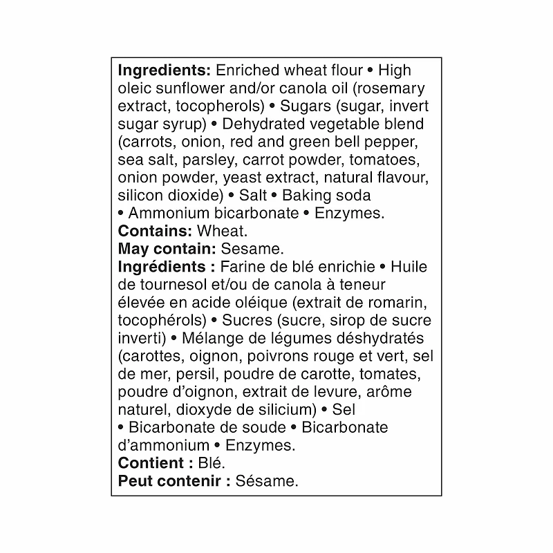 Great Value Vegetable Crackers