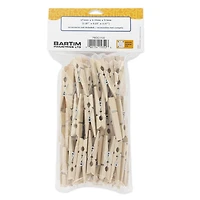 TINY HANDS Wooden Clothespins, 100 pcs - 47.6 × 6.35 × 9.5 mm (0.37 in), Age 3+, 4.8 cm (1.88 in), 100pcs