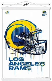 NFL Los Angeles Rams - Drip Helmet 20 Wall Poster, 14.725" x 22.375" Framed