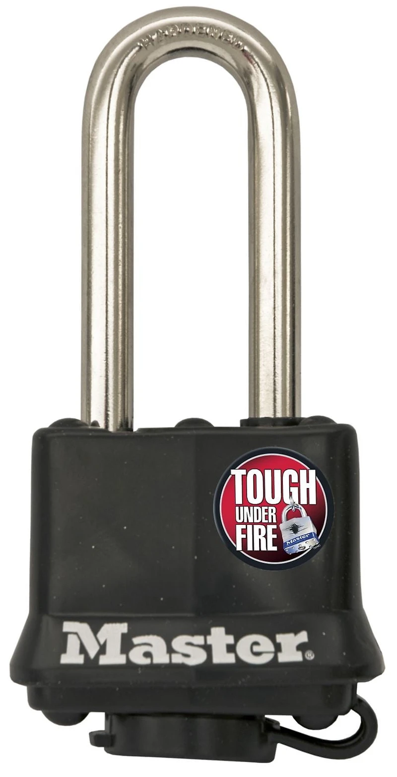 Cadenas en acier laminé revêtu Master Lock, 1 9/16 po, arceau de 2 po