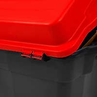 Gracious Living 132 Litre Hinge Top Tote Black with Red Lid