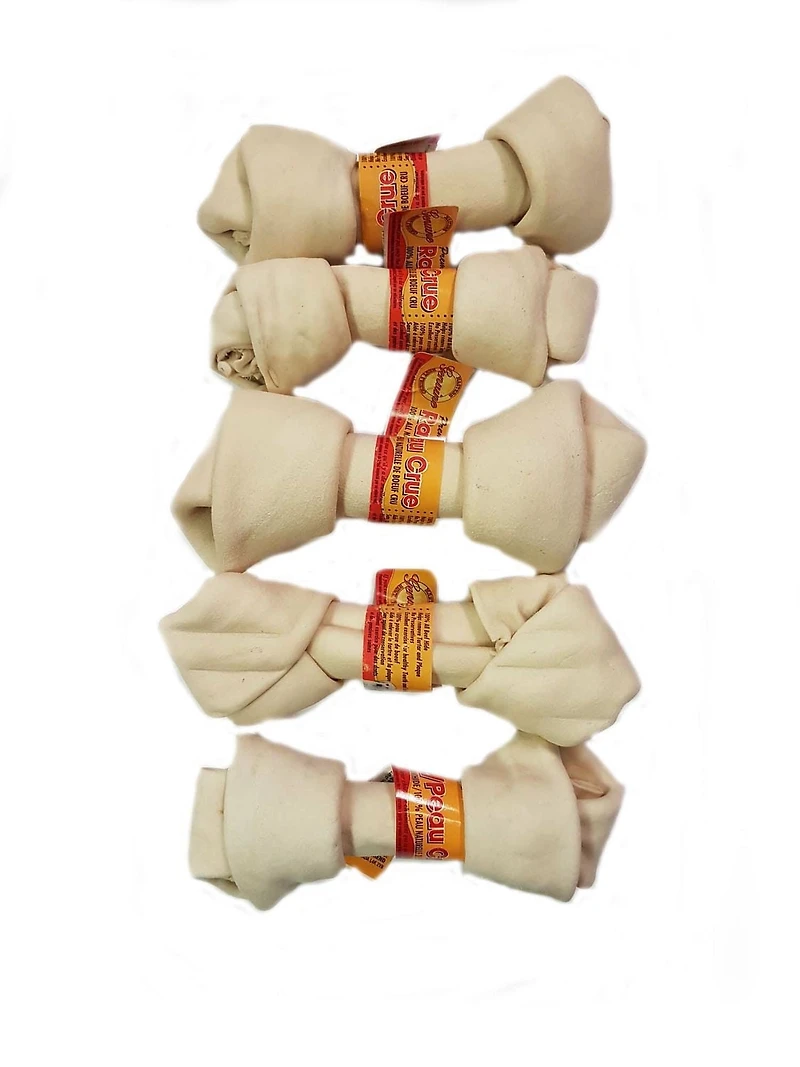 Masters Best Friend 1 Piece Rawhide Knotted Bone Dog Chew 6-7"