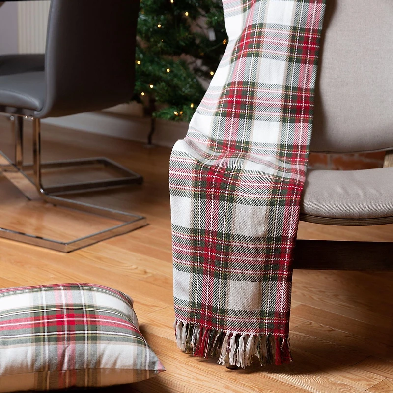 Celebration Plaid 2 Piece Cushion Set with 100% Cotton Cover