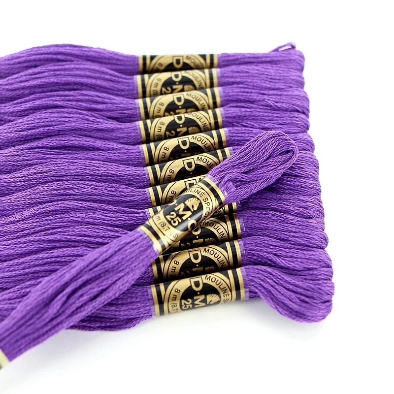 DMC Purple Cotton 6-Strand Embroidery Floss Skein, 8 m (8.7 yd)