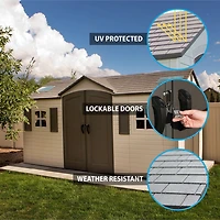 Lifetime Outdoor Storage Shed, 15' x 8' With Dual Side Entry