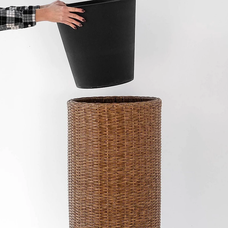 Rolland XL Pot de fleurs en rotin Marron clair, 35.4"