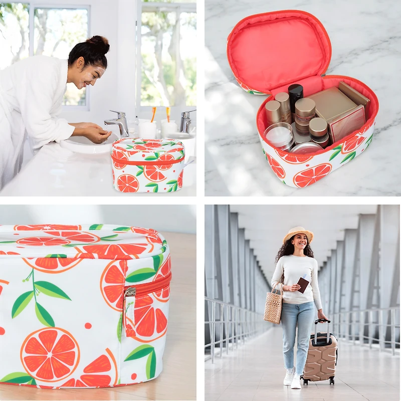 Eqb - Cosmetic Bag - LG Train Case Grapefruit - 1Pc