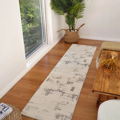 Rug Branch Nimbus Abstract Indoor Area Rug, Cream Grey, Modern - Living Room, Bedroom, Dining Room, and Kitchen