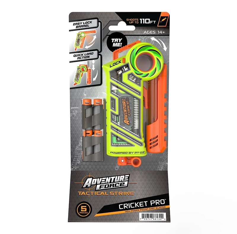 Adventure Force Tactical Strike Cricket Pro Half-Length Quick-Flip Pro Dart Blaster