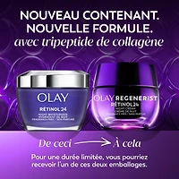 Olay Retinol 24 Face Cream, Anti-Aging Night Moisturizer, Fragrance-Free, Non Greasy - Anti-Wrinkle, Smooth Fine Lines, Tightening, Hydrating Skin Care - Peptides, Glycerin, 50 mL