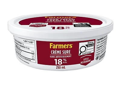 Farmers 18% Restaurant Style Sour Cream