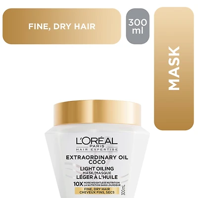 L'Oréal Paris Hair Expertise Extraordinary Oil, Coco Light Oil Hair Mask, 300 ml