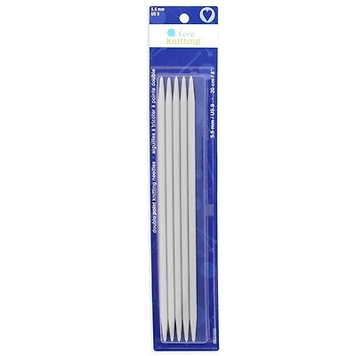LOVE KNITTING 20 cm (8 in) Double Point Knitting Needles - 5 pieces, 20 cm (7.9 in), 5.5 mm (0.22 in)