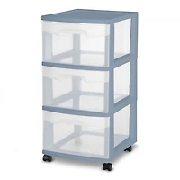 Sterilite 3 Drawer Cart, Light Blue