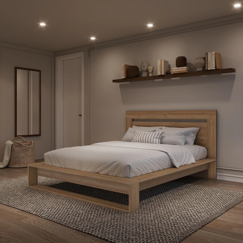 Morgan Queen Size Bedset with Headboard and Slatted Bedframe