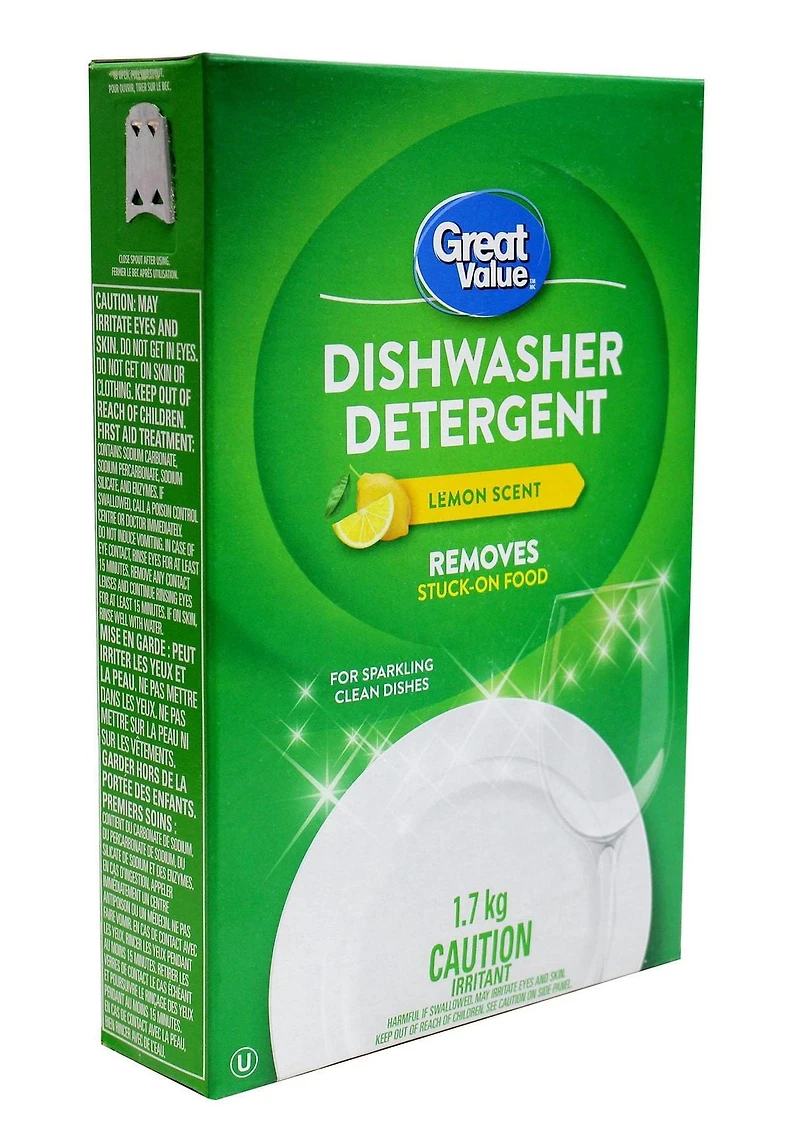 Great Value Lemon Scent Dishwasher Detergent 1.7KG