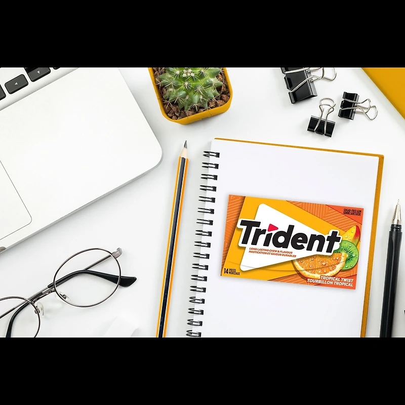 Trident, Tropical Twist Sugar-free Gum Multipack- Pack of 3 (42 Pieces)