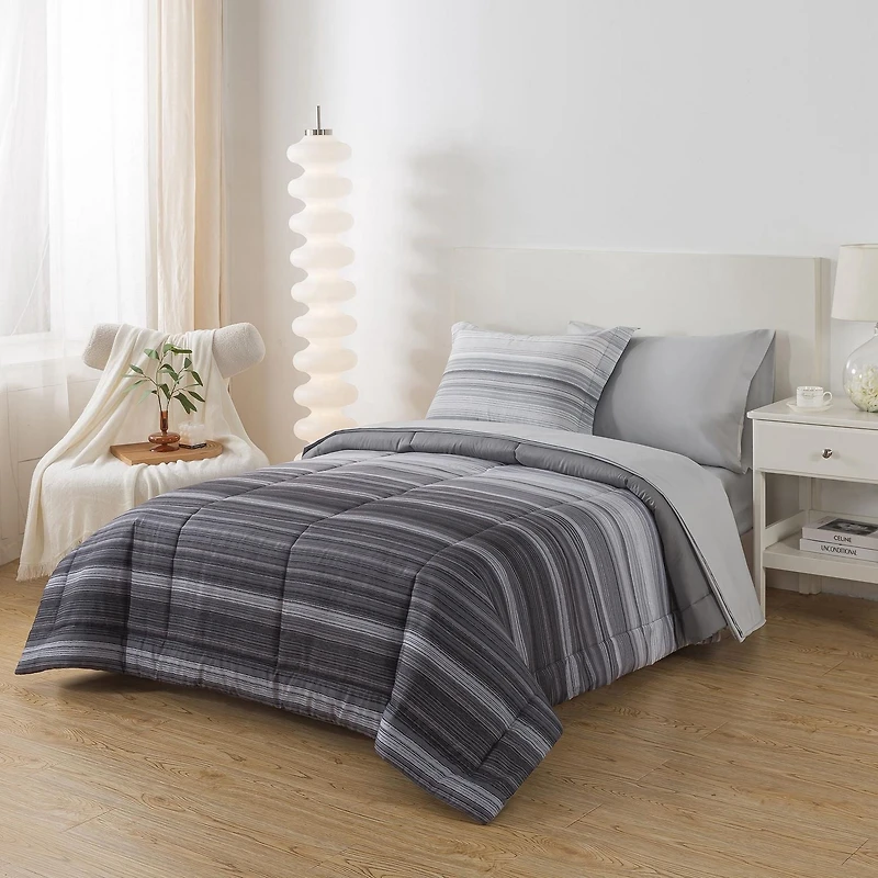 Mainstays All in One Reversible Comforter and Sheet Set, 7-Piece, Full