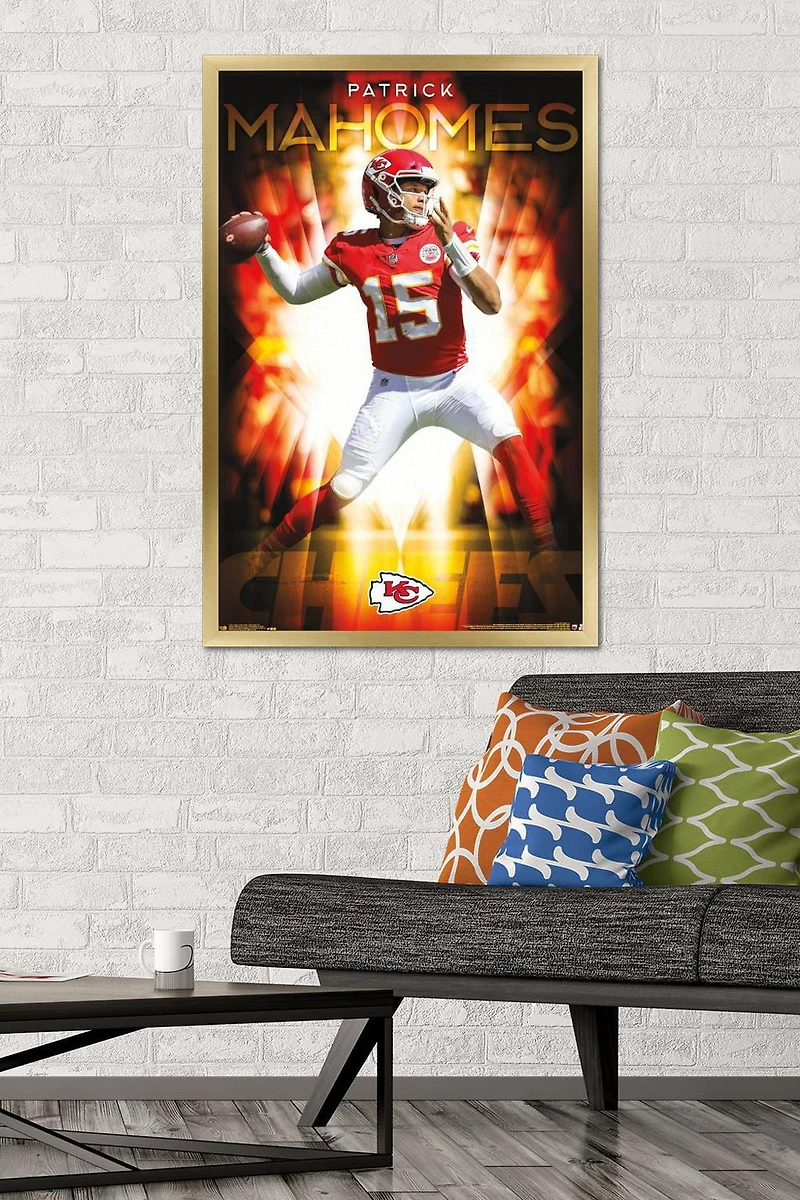 NFL Kansas City Chiefs - Patrick Mahomes II 18 Wall Poster, 22.375" x 34" Framed