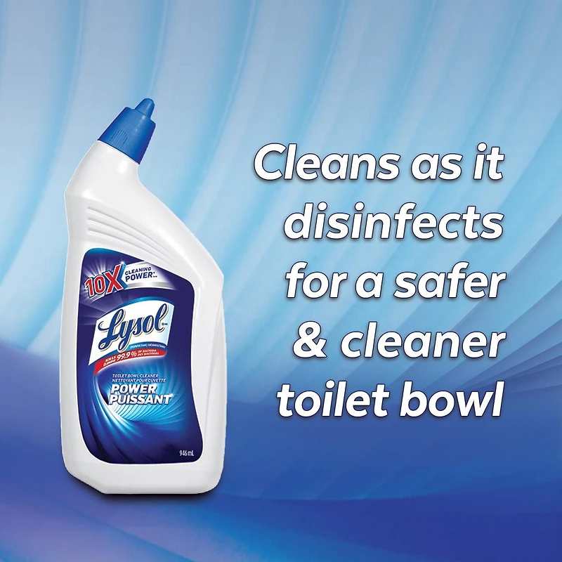 Lysol Bathroom Cleaning- Toilet Bowl Cleaner, Power, Family Pack, 10X Cleaning Power, 4 x 946 mL
