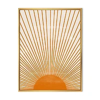 Designart Orange Sun Print III FLOAT FRAME WALL ART