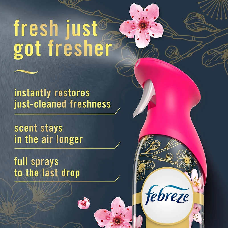 Febreze Air, Assainisseur d'Air en Vaporisateur, Vaporisateur pour Pièces Anti-Odeurs, Fleur de Cerisier, 230g, Lot de 2