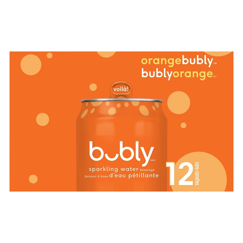 Bubly Orange Sparkling Water 12 x355 ml, Cans