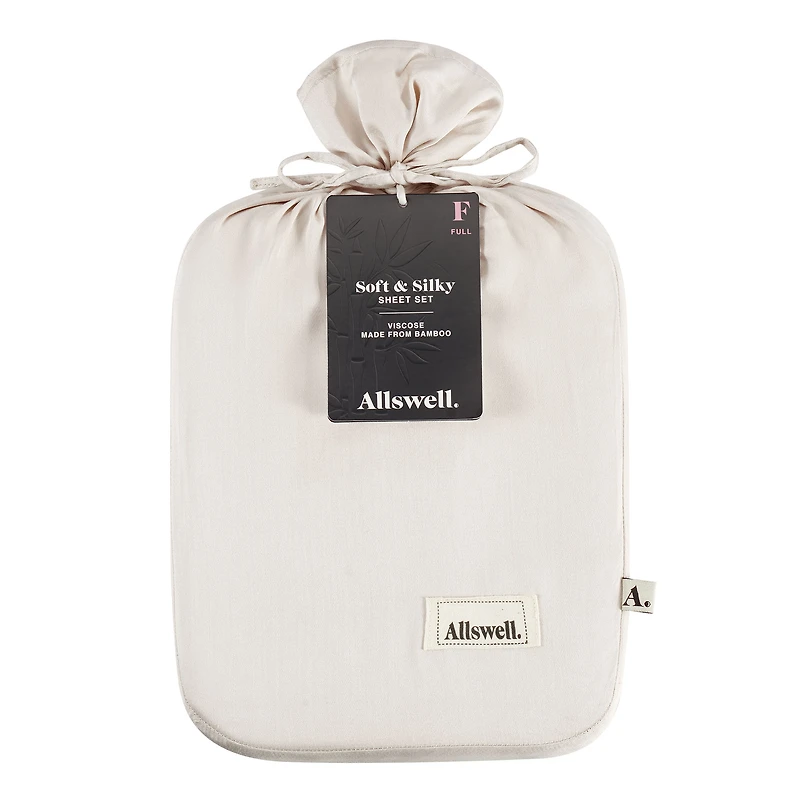 Allswell 300 Thread Count Soft & Silky 4-Piece Viscose from Bamboo Sateen Sheet Set