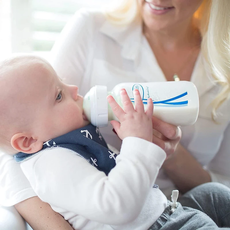 Dr. Brown's Natural Flow Anti-Colic Options+ Wide-Neck Baby Bottle, 4 x 9oz Bottles, Level 1 Nipple, 0m+
