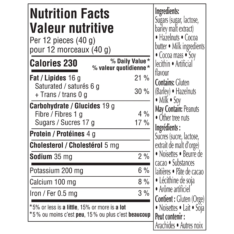 Lindt SWISS CLASSIC Hazelnut Milk Chocolate Bar, 100 Grams