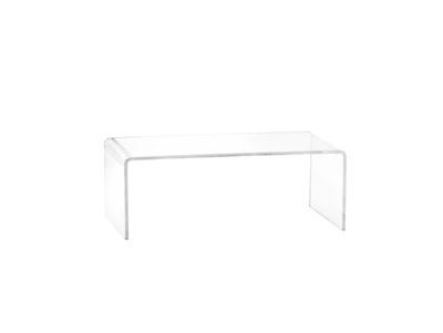 Table basse en acrylique transparent – Design élégant et robuste avec une finition transparente, salons modernes, esthétique minimaliste et durabilité avec une touche contemporaine