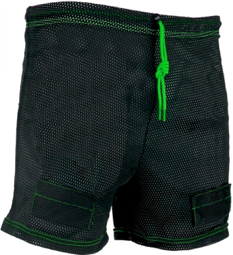 VIBE Youth Hockey Jill Mesh Shorts with Pelvic Protector and Sock Tabs - Extra Small / Small