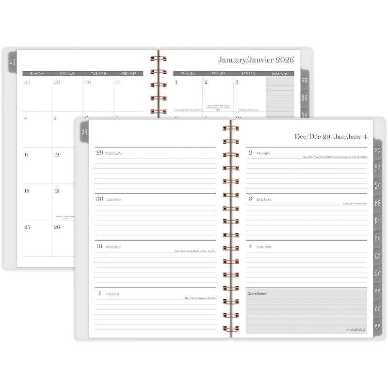 2026 Cambridge® Rose Gold Peony Small Weekly Planner