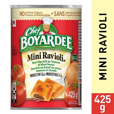 Ravioli au bœuf à la sauce tomate et viande Mini Ravioli de Chef BoyardeeMD