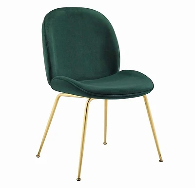 Take Me Home Green Velvet Dining Chair – Set of 4 with Plush Thick Seats, Luxurious Velvet Upholstery, and Shiny Gold Legs for Elegant Dining Spaces