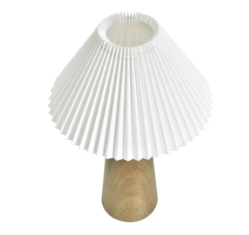 Better Homes & Gardens Wood Grain Finish Table Lamp with Pleated Shade