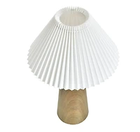 Better Homes & Gardens Wood Grain Finish Table Lamp with Pleated Shade