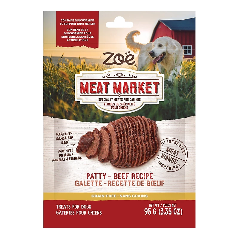 Zoe Meat Market Patty, Beef Recipe Dog Treats 95 G