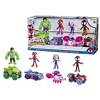 Marvel Spidey and His Amazing Friends Hero Wheels Pack Toy Vehicle and Action Figure Set