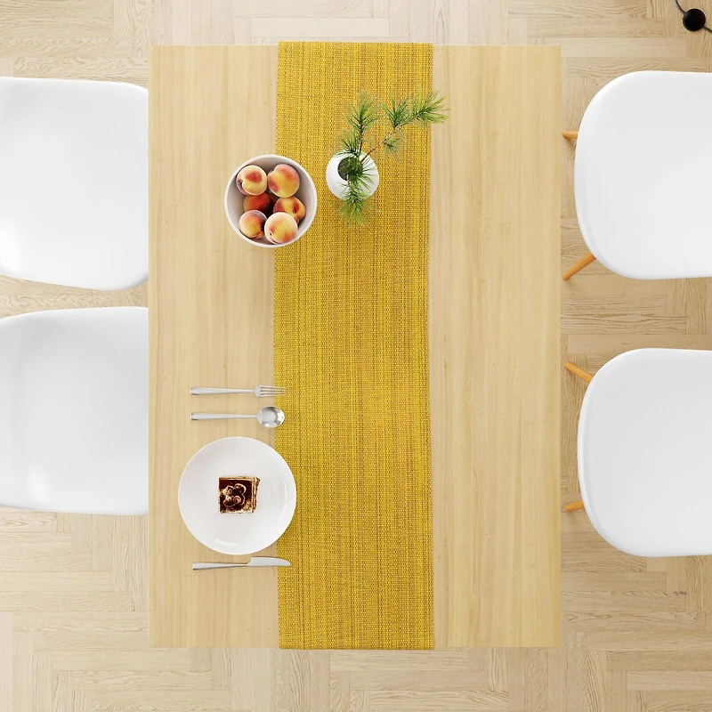 chemin de table en coton classique décontracté Fabstyles, tissé lavable pour salle à manger, cuisine, café et patio