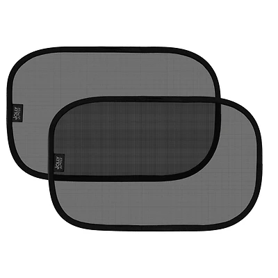 Pare-soleil adhésif Jolly Jumper (paquet de 2) – Noir | ENTREPRISE FIÈREMENT CANADIENNE | Protection UV et anti-éblouissement pour vitres de voiture | Adhérence facile, sans ventouses
