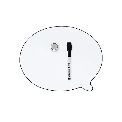 Quartet Speech Bubble Magnetic Dry Erase Board, Whiteboard, 1 Marker, 1 Magnet, 11" x 8.5"