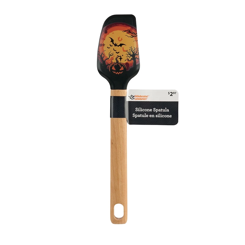 Way-to-Celebrate 12" Silicone Spatula, Black Bats
