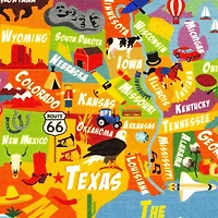 KC Cubs Playtime Collection USA United States Map Area Rug Educational Learning & Game Area Rug Carpet for Kids and Children Bedrooms and Playroom