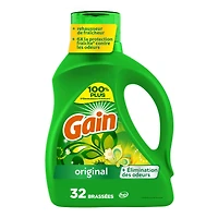 Gain Liquid Laundry Detergent, Original Scent, 1.24 L, 32 loads, Freshness + Odour Fighting, High efficiency washing machine iquid cleaning soap